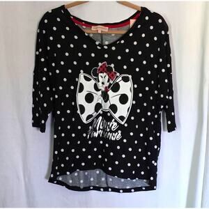 Disneyland Paris Collections Minnie Mouse Polka Dot TShirt Small Top Bows Minnie